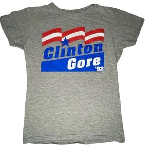 Vintage Clinton Gore 1992 Campaign T-Shirt Women Sz Large Stars